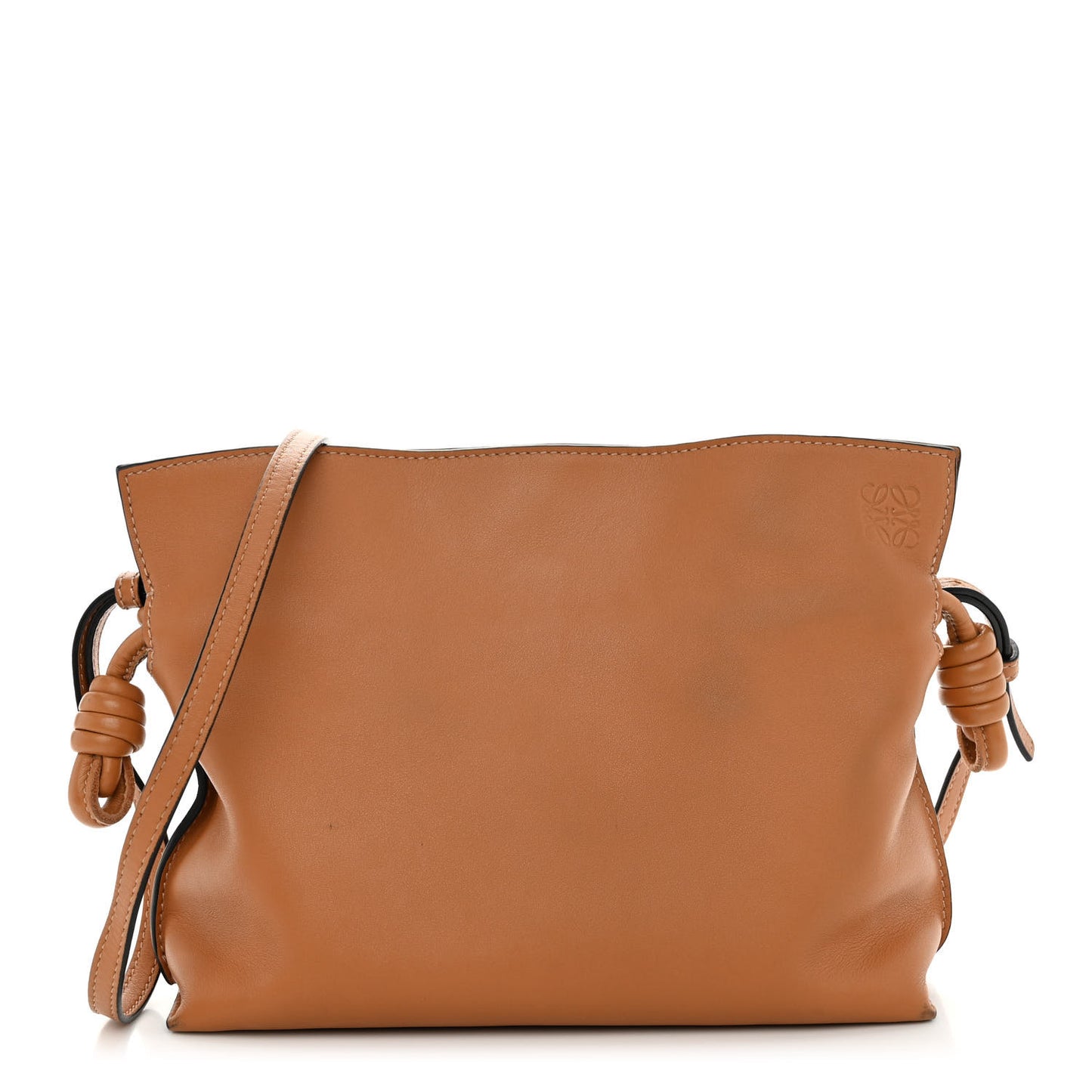 Calfskin Mini Flamenco Knot Clutch Warm Desert