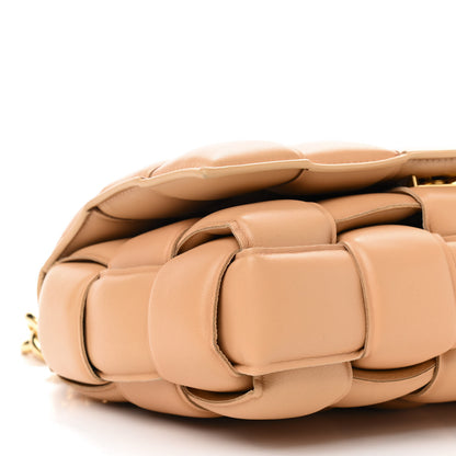 Bottega Veneta Lambskin Maxi Intreccio Padded Chain Cassette Crossbody Bag Almond 6 of 9