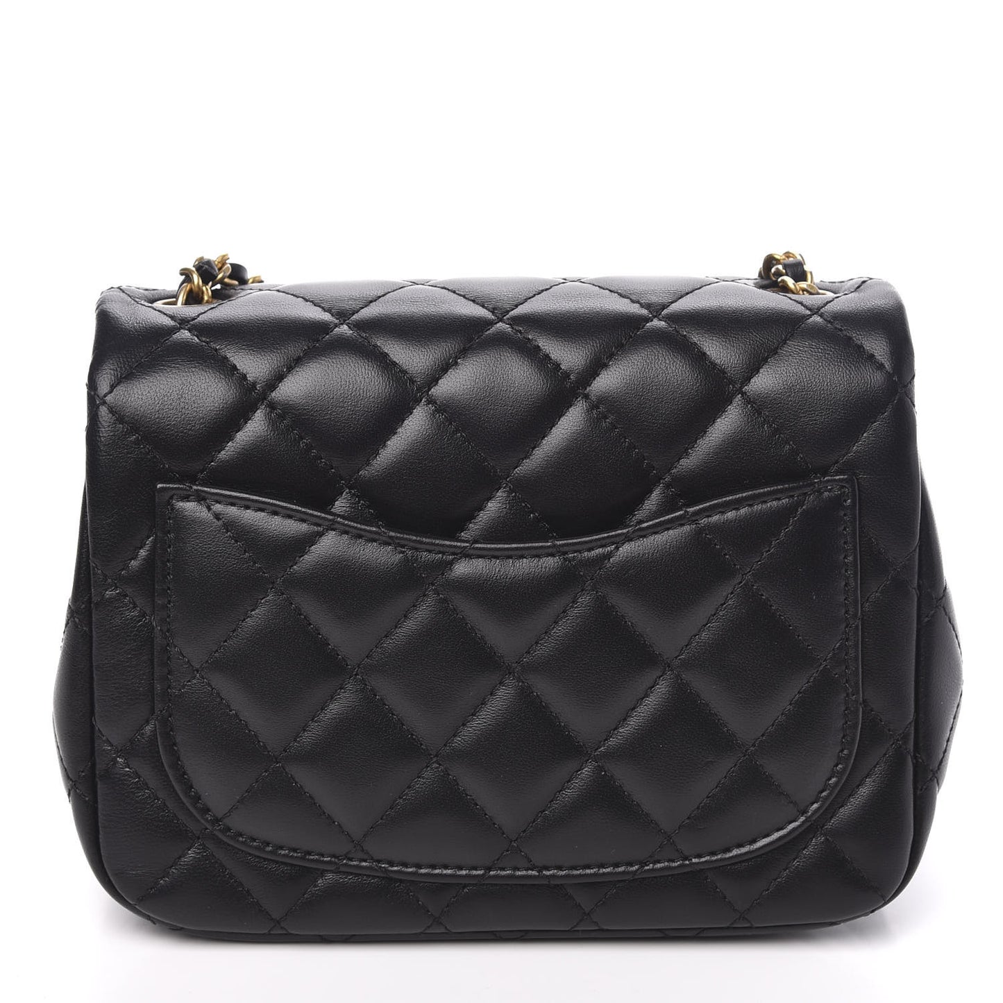 Lambskin Quilted Mini Romance Square Flap Black