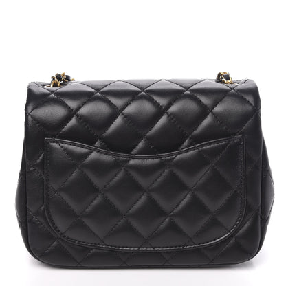 Chanel Lambskin Quilted Mini Romance Square Flap Black 10 of 12