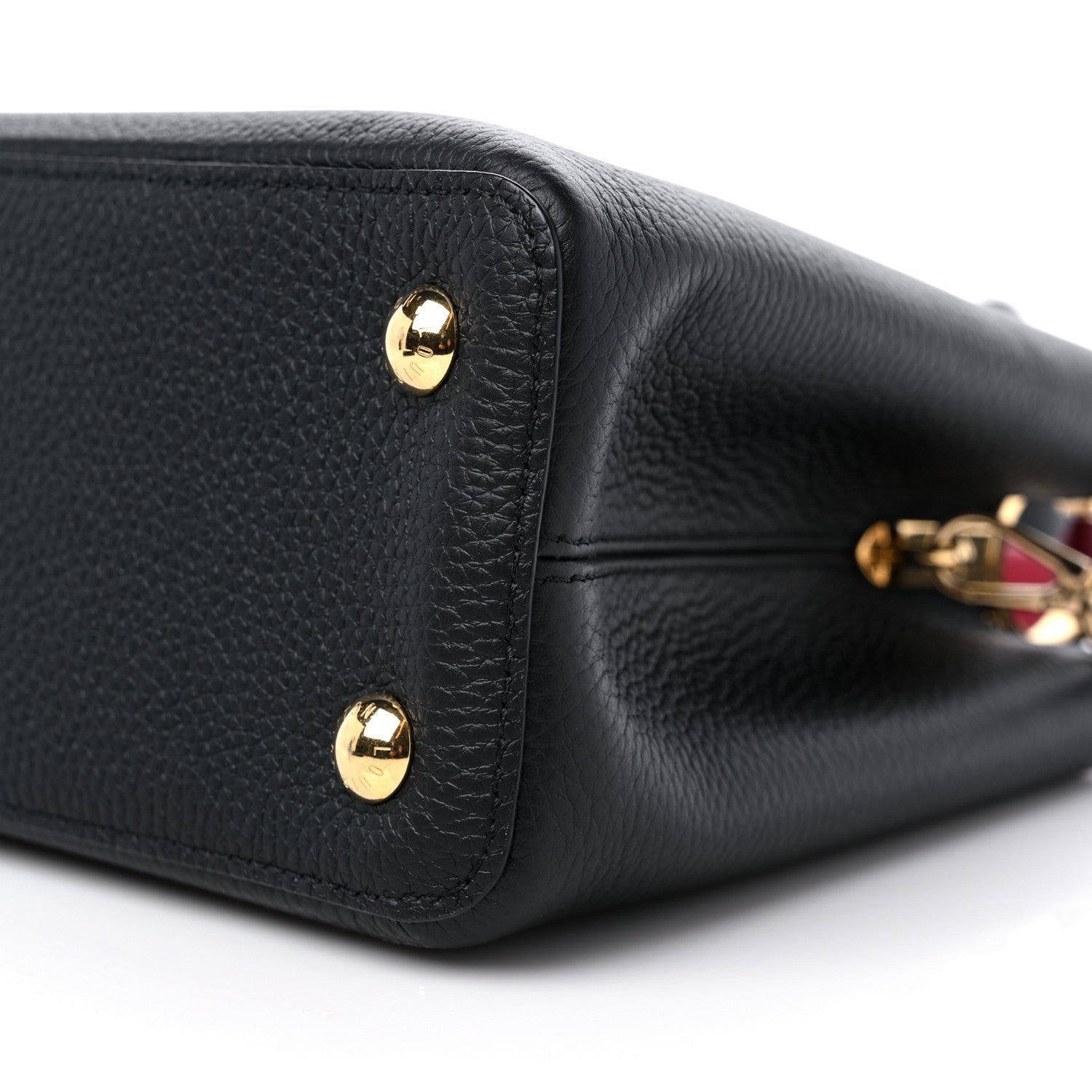Louis Vuitton Taurillon Capucines MM Black Arizona Beige Ruby Red 8 of 8