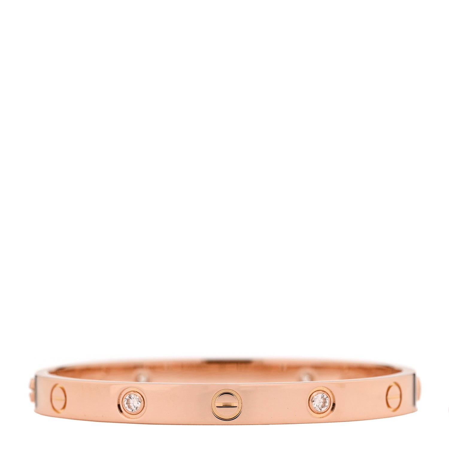 Cartier 18K Pink Gold 4 Diamond LOVE Bracelet 16 2 of 7