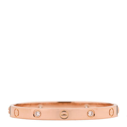 Cartier 18K Pink Gold 4 Diamond LOVE Bracelet 16 2 of 7