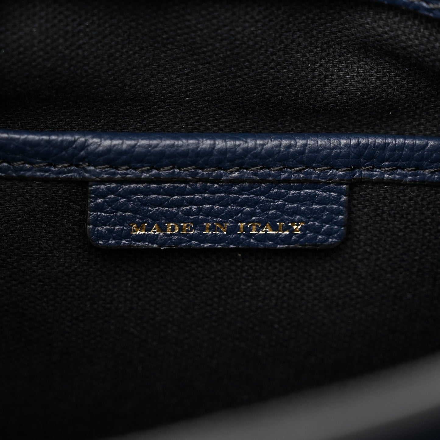 Grainy Calfskin House Check Small Banner Tote Ink Blue