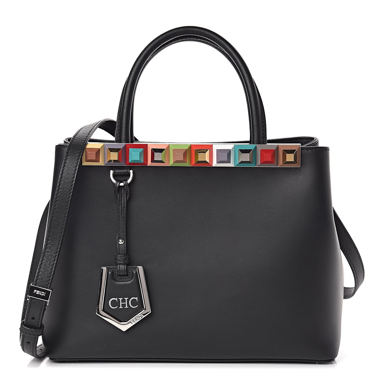 Vitello Baltico Dolce Studded Petite 2Jours Tote Black Multicolor