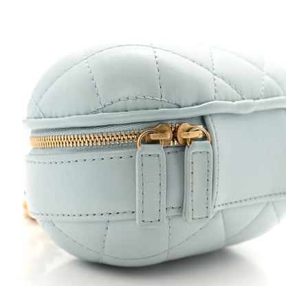 Chanel Lambskin Quilted CC Bubble Vanity Case With Chain Light Blue 9 of 14