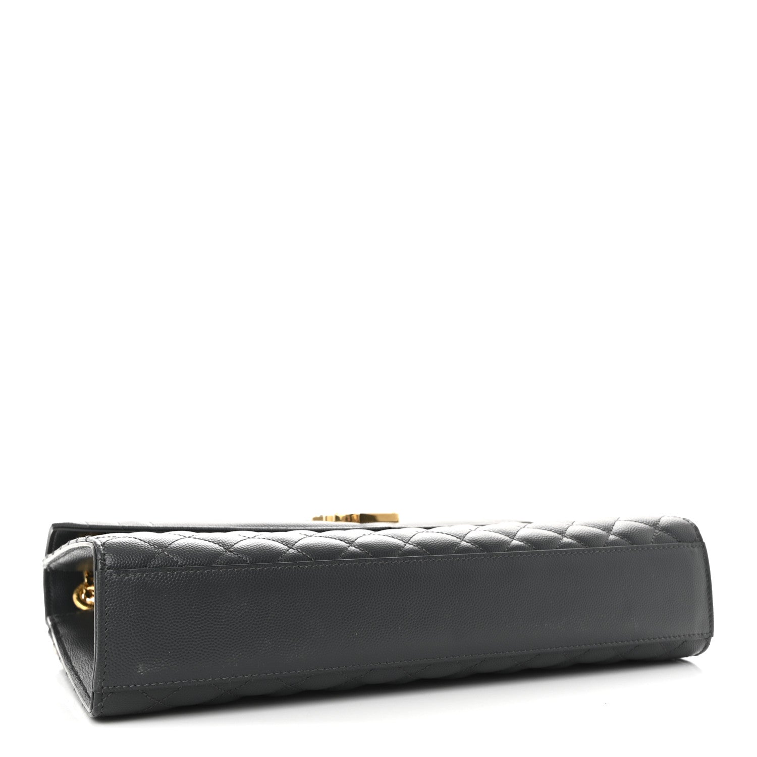 Saint Laurent Grain De Poudre Textured Mixed Matelasse Large Triquilt Monogram Satchel Dark Smog 4 of 9