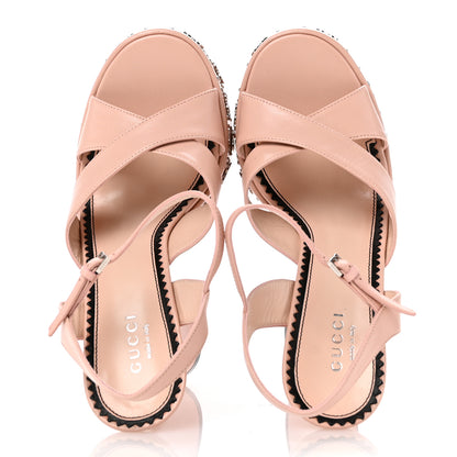 Gucci Malaga Kid Interlocking G Studs 155mm Platform Sandals 35.5 Perfect Pink 2 of 8