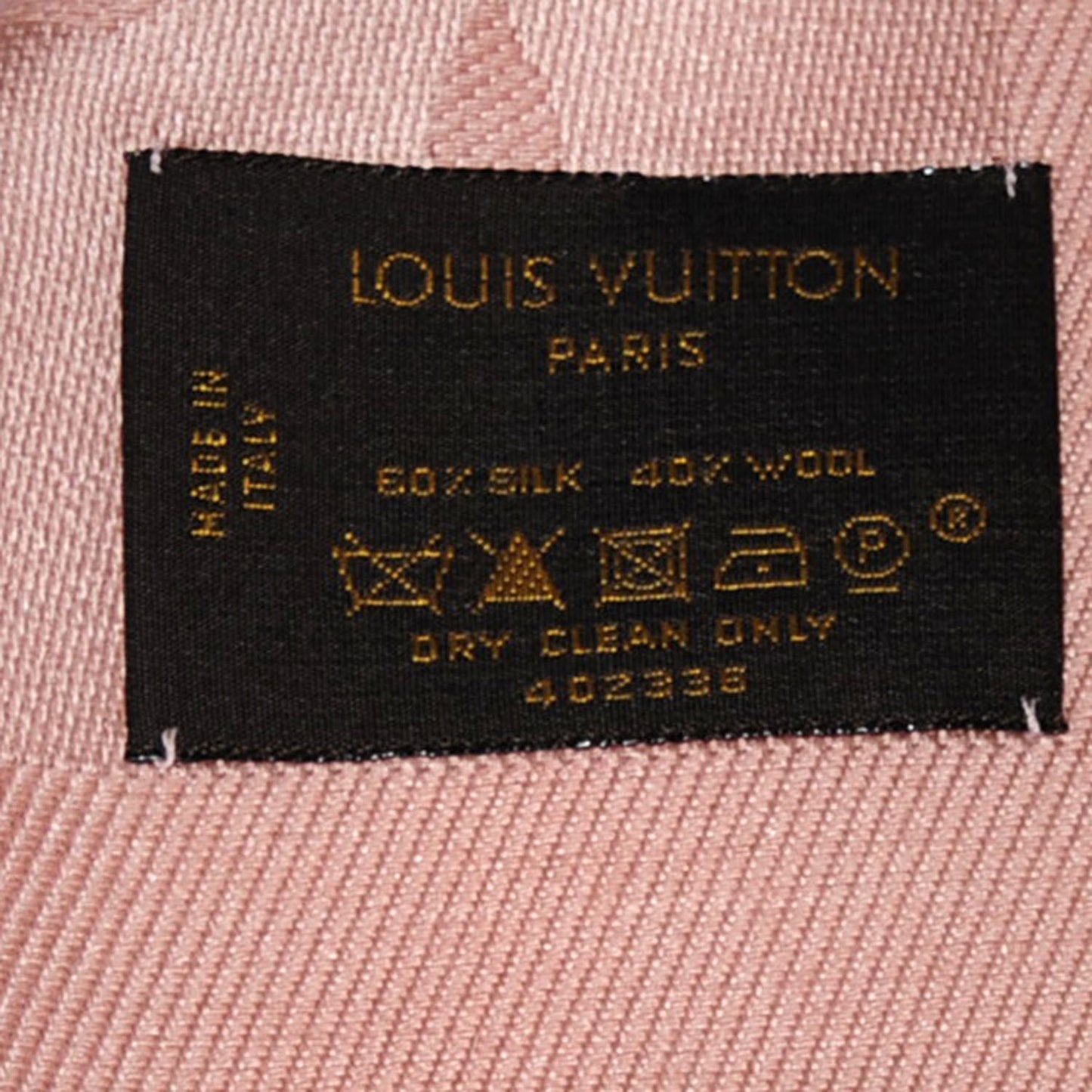 Silk Wool Monogram Denim Shawl Rose