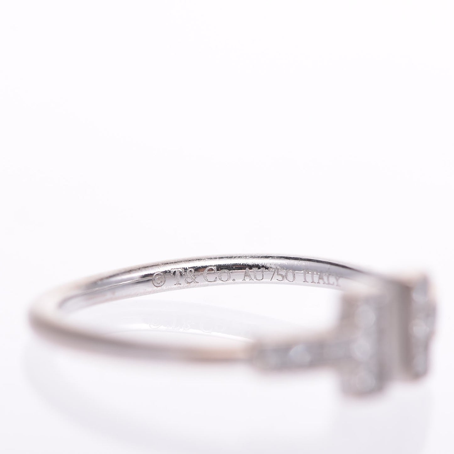 18K White Gold Diamond T Wire Ring 53 6.5