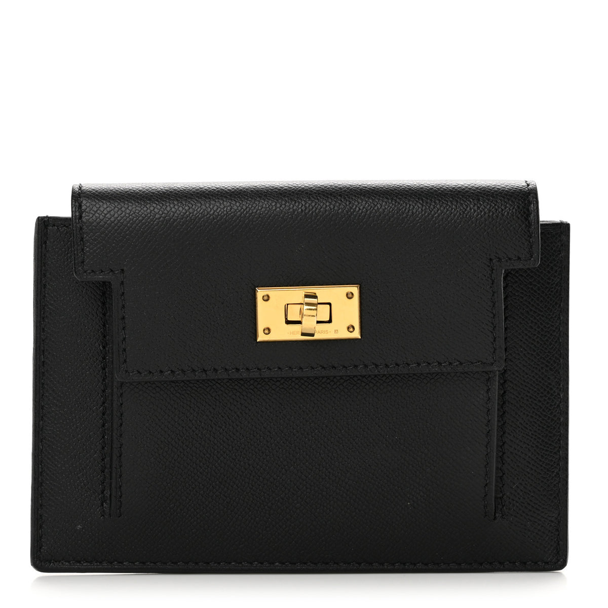 Hermes Epsom Kelly Pocket Compact Wallet Black 1 of 11