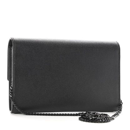 Saint Laurent Grain De Poudre Uptown Chain Wallet Black 4 of 10