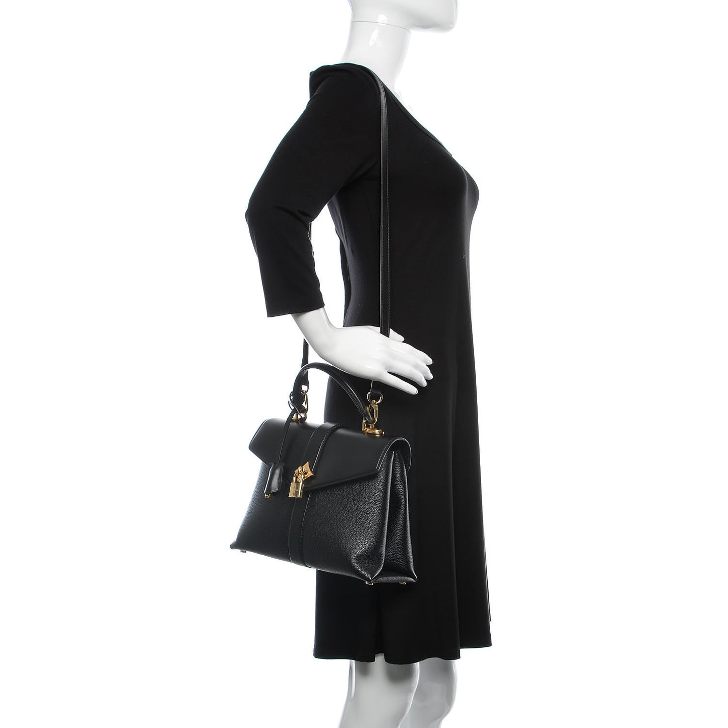 Grained Smooth Calfskin Rose Des Vents PM Black