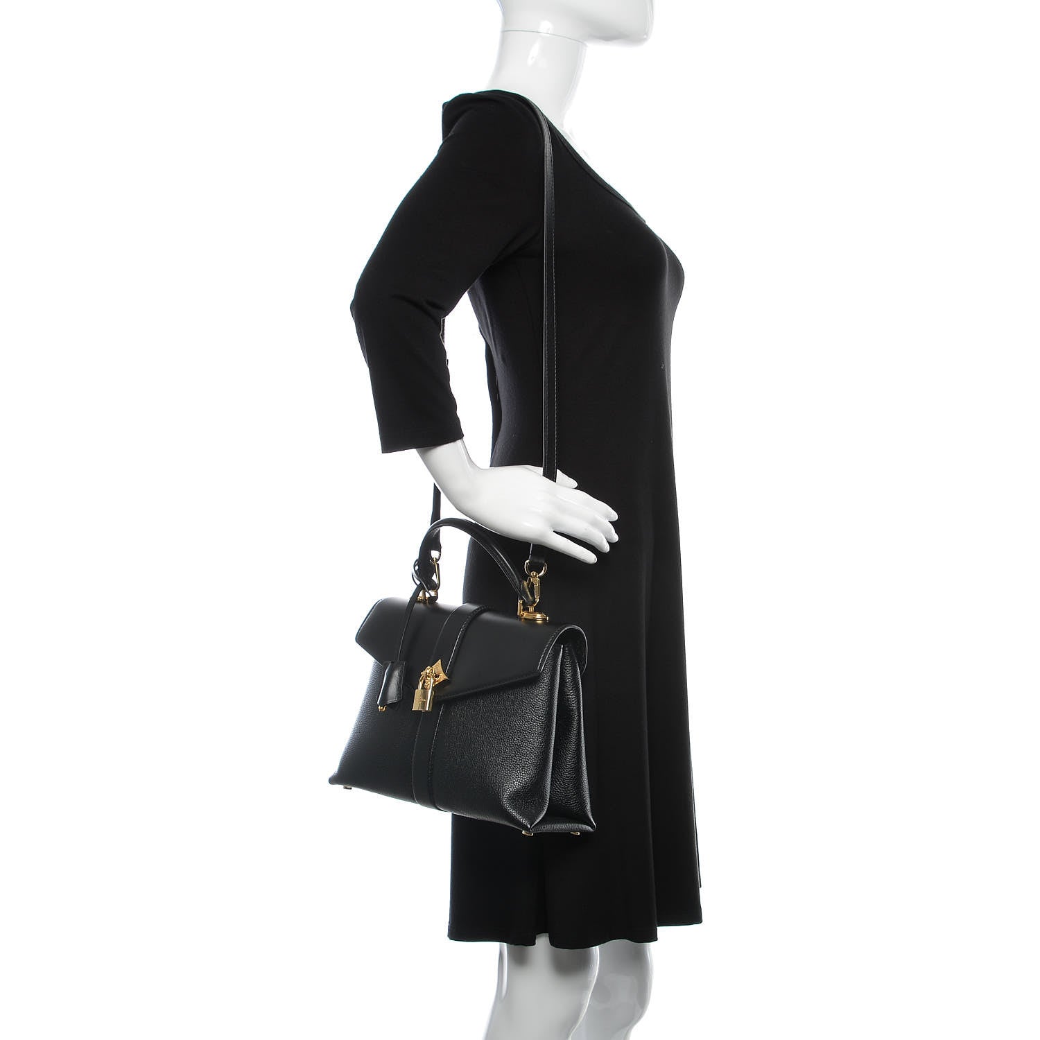 Louis Vuitton Grained Smooth Calfskin Rose Des Vents PM Black 2 of 7