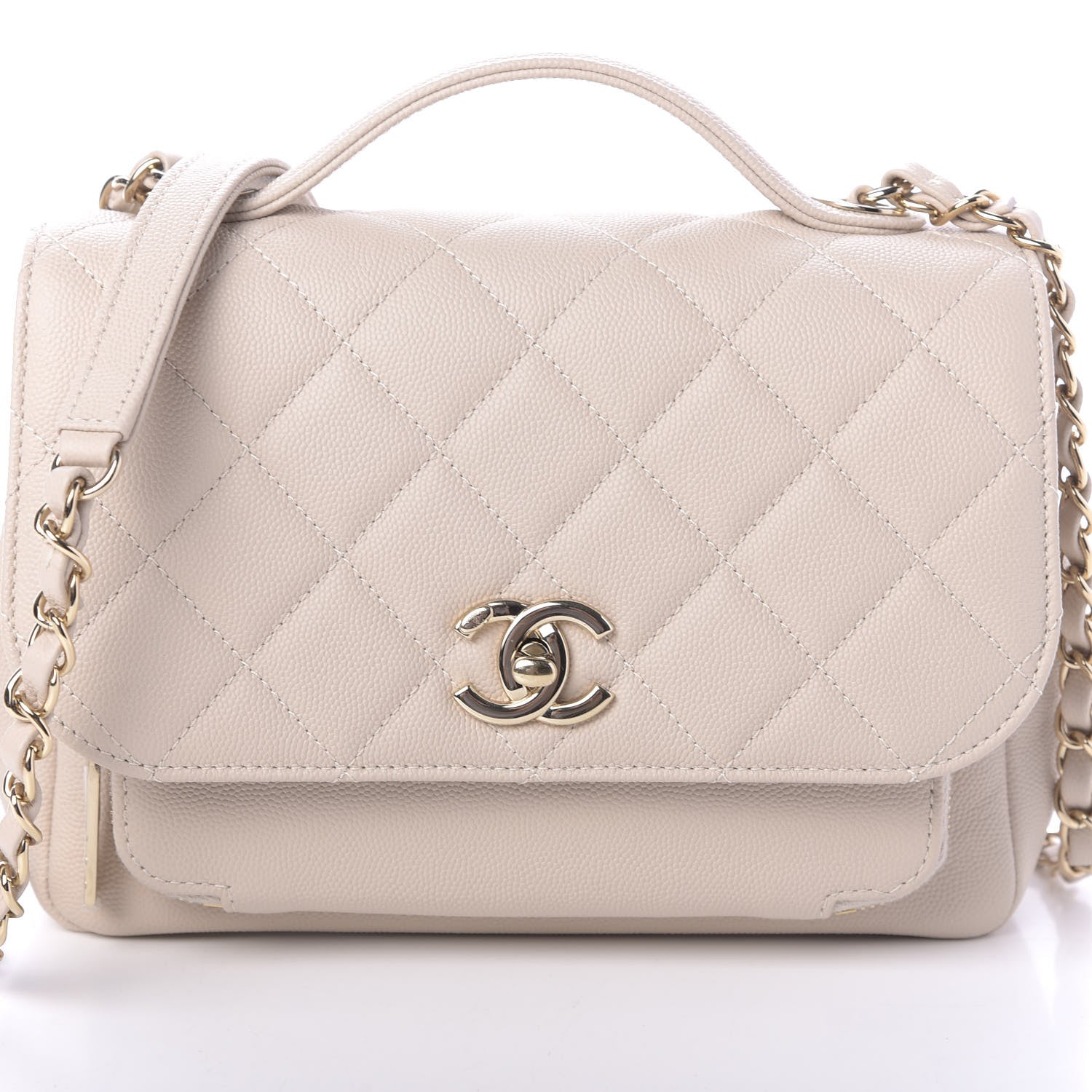 Chanel Caviar Quilted Medium Business Affinity Flap Light Beige 11 of 12