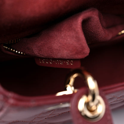 Christian Dior Lambskin Cannage Small My ABCDior Lady Dior Plum 6 of 13