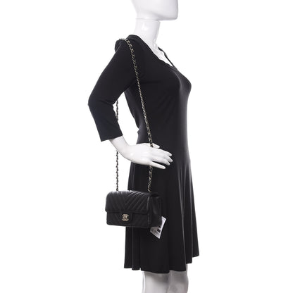 Chanel Lambskin Chevron Quilted Mini Rectangular Flap Black 2 of 11