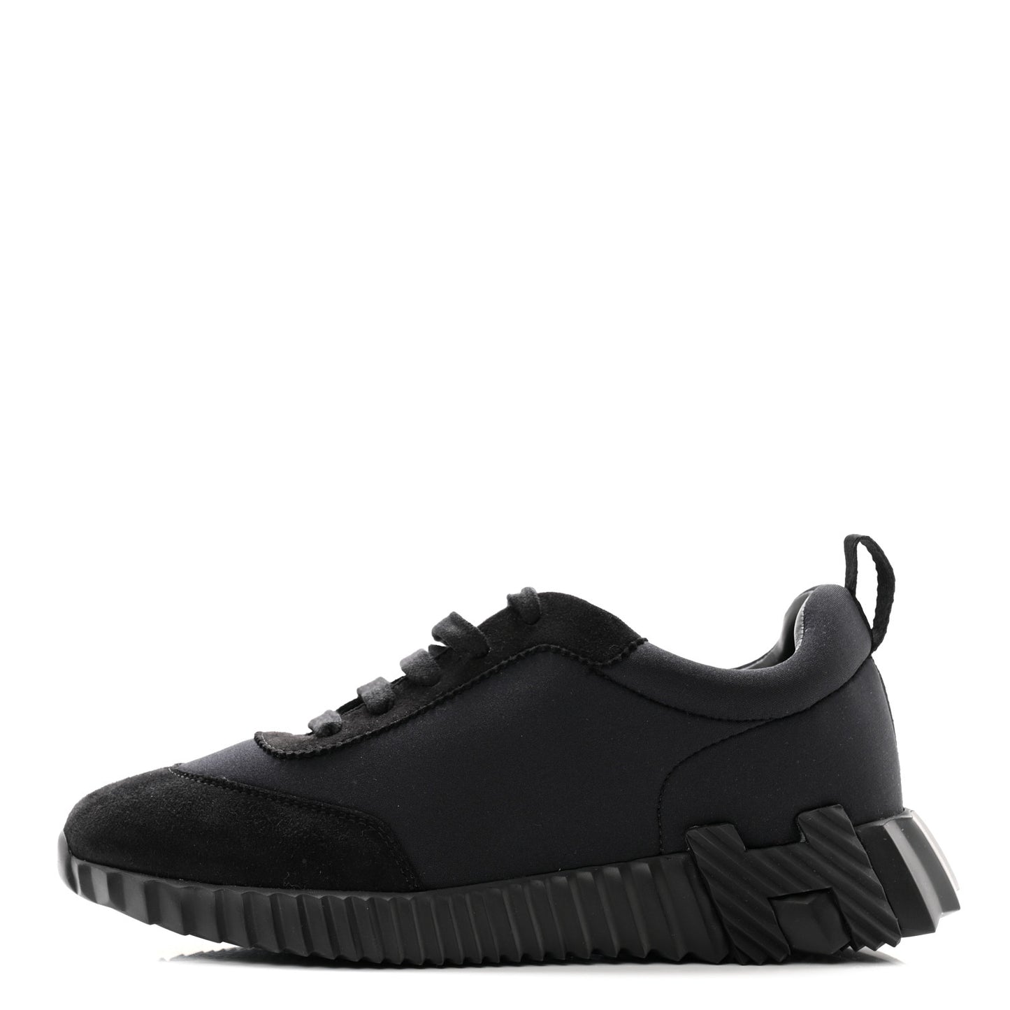 Technical Jersey Suede Goatskin Bouncing Sneakers 37.5 Black