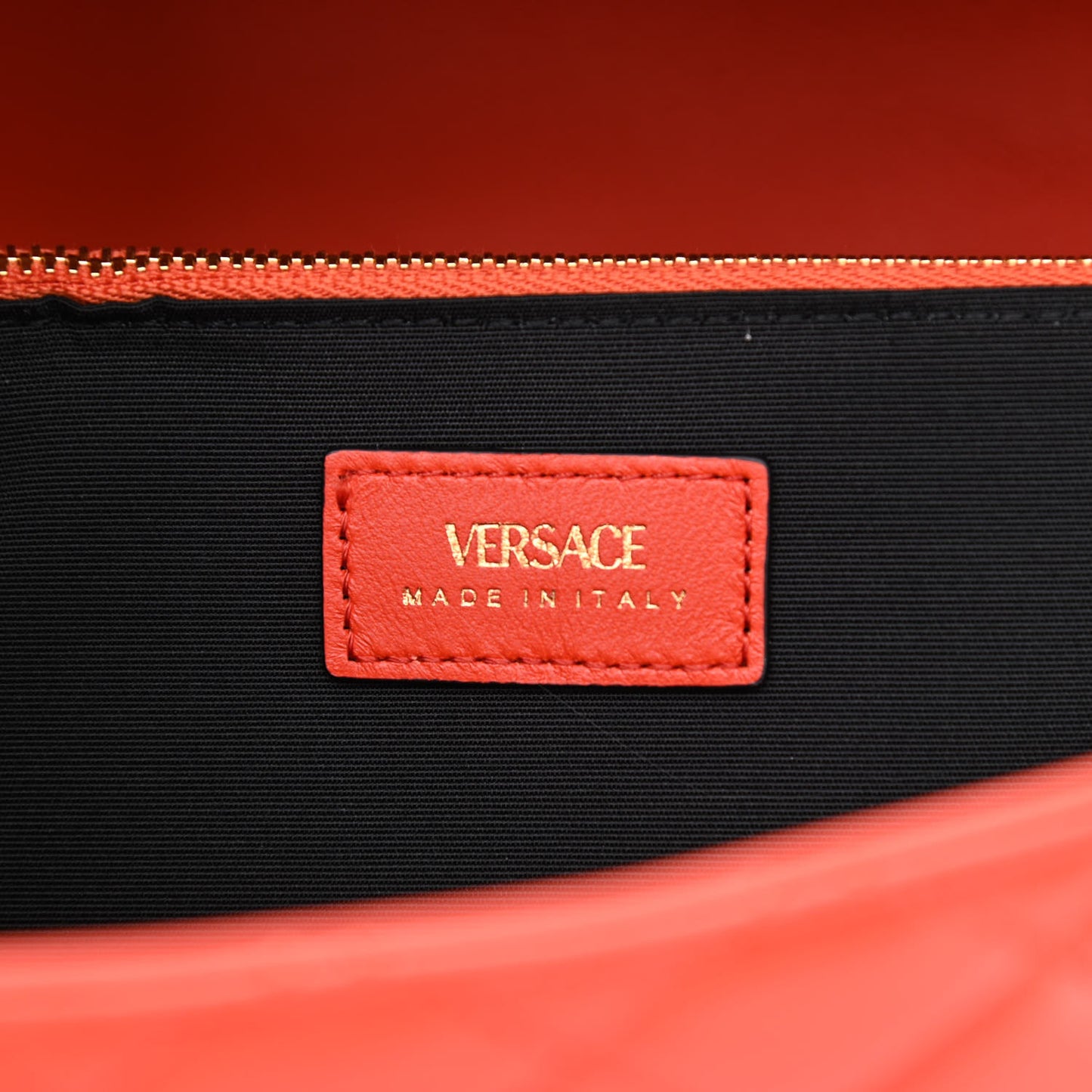 Lambskin Quilted Medusa Wallet On Chain Crossbody Dark Orange