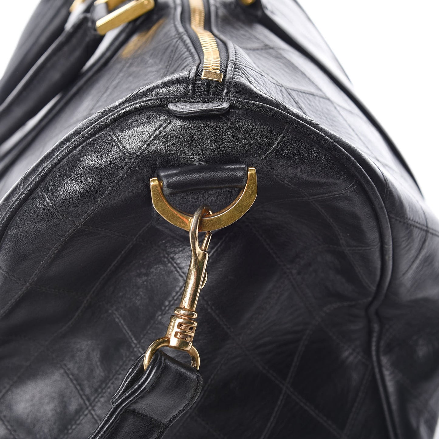 Calfskin Stitched CC Boston Black