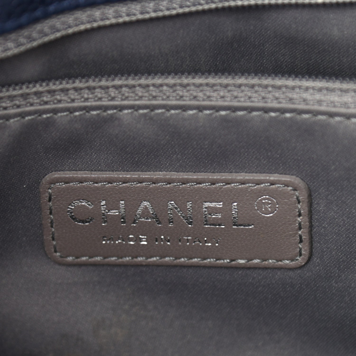 Chanel Caviar Quilted Grand Shopping Tote GST Dark Navy Blue 6 of 14