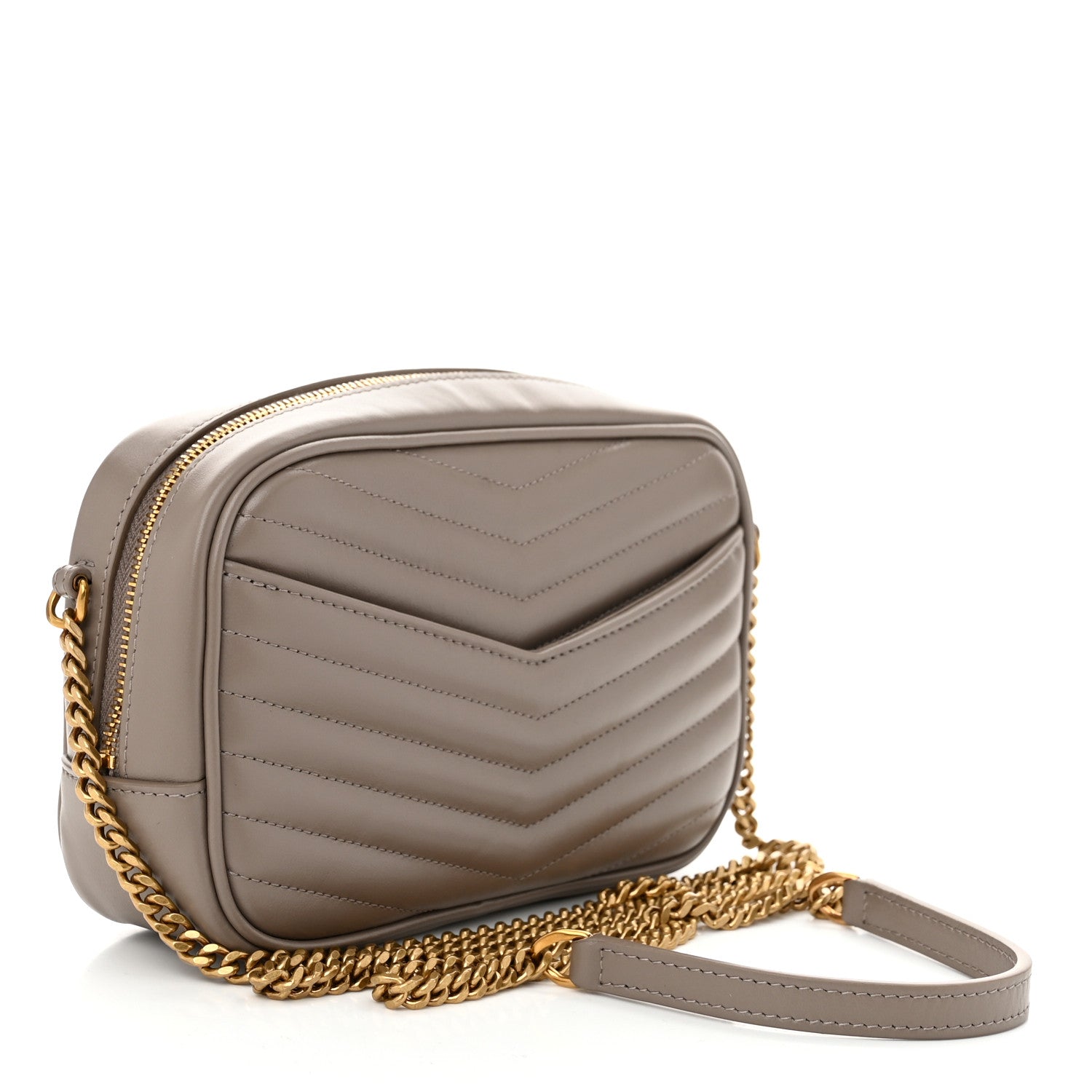 Saint Laurent Calfskin Matelasse Monogram Mini Lou Camera Bag Taupe 3 of 11