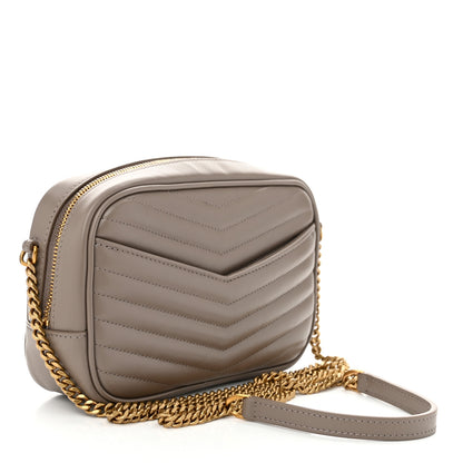 Saint Laurent Calfskin Matelasse Monogram Mini Lou Camera Bag Taupe 3 of 11