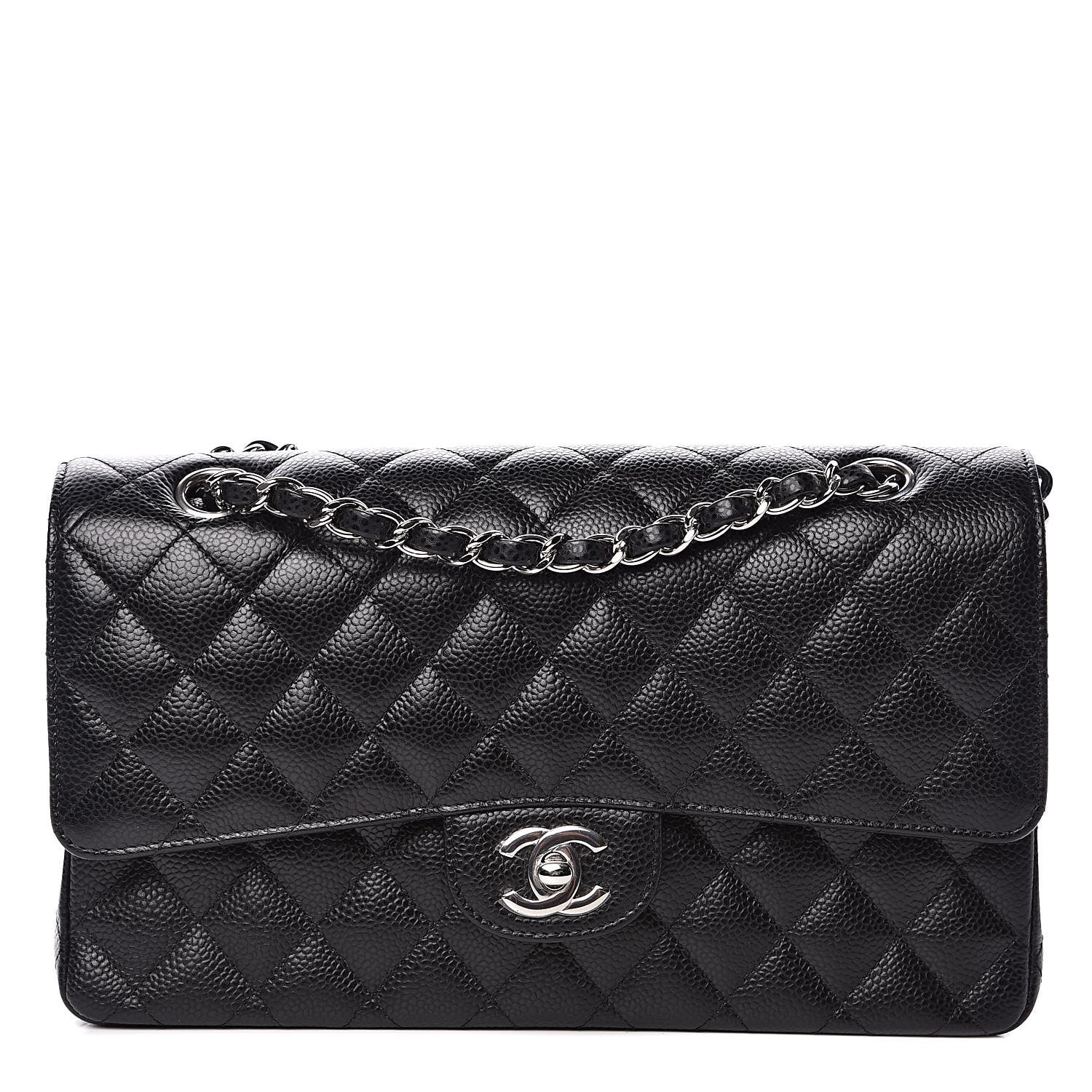 Chanel Caviar Quilted Medium Double Flap Black 1 of 12