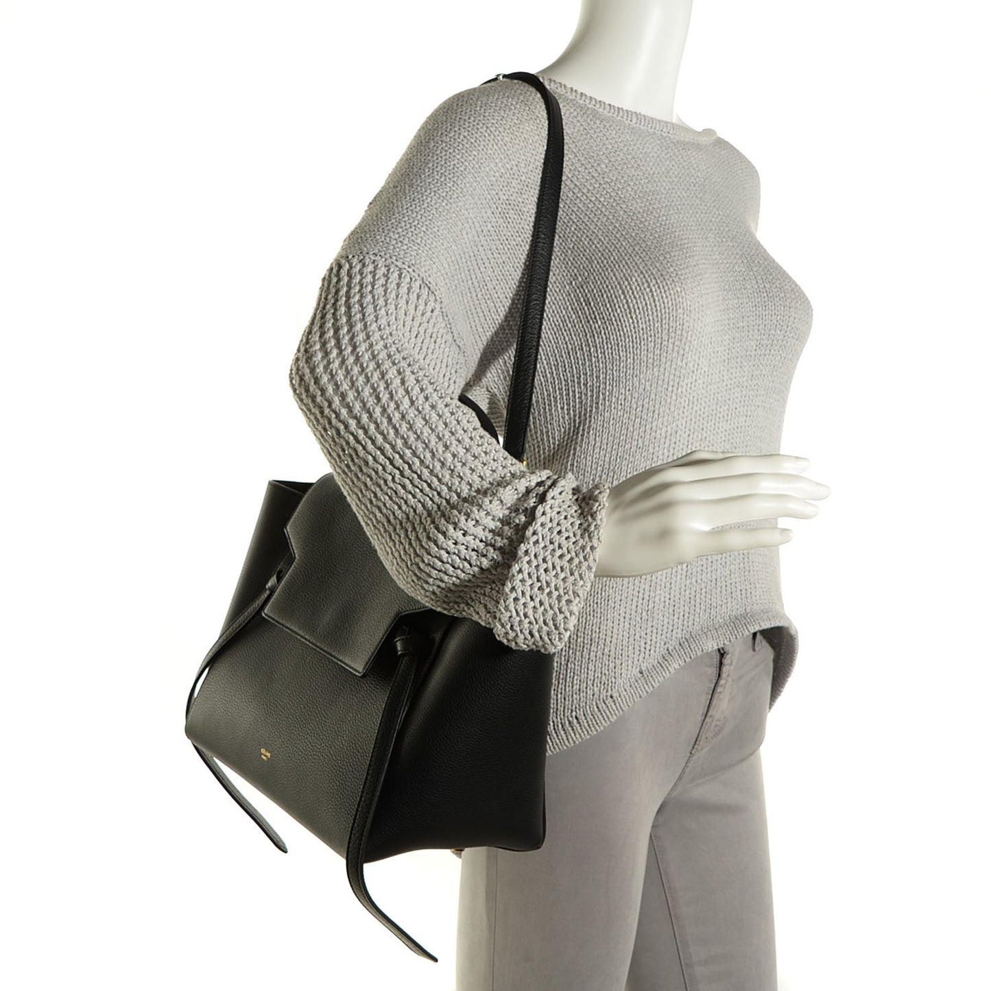 Drummed Calfskin Small Belt Bag Black