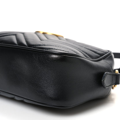 Gucci Calfskin Matelasse Small GG Marmont Chain Shoulder Bag Black 10 of 12