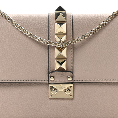 Valentino Garavani Vitello Medium Glam Lock Rockstud Flap Poudre 7 of 9