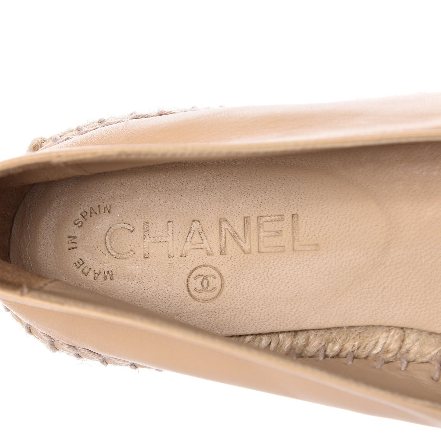Lambskin CC Espadrilles 40 Beige Black