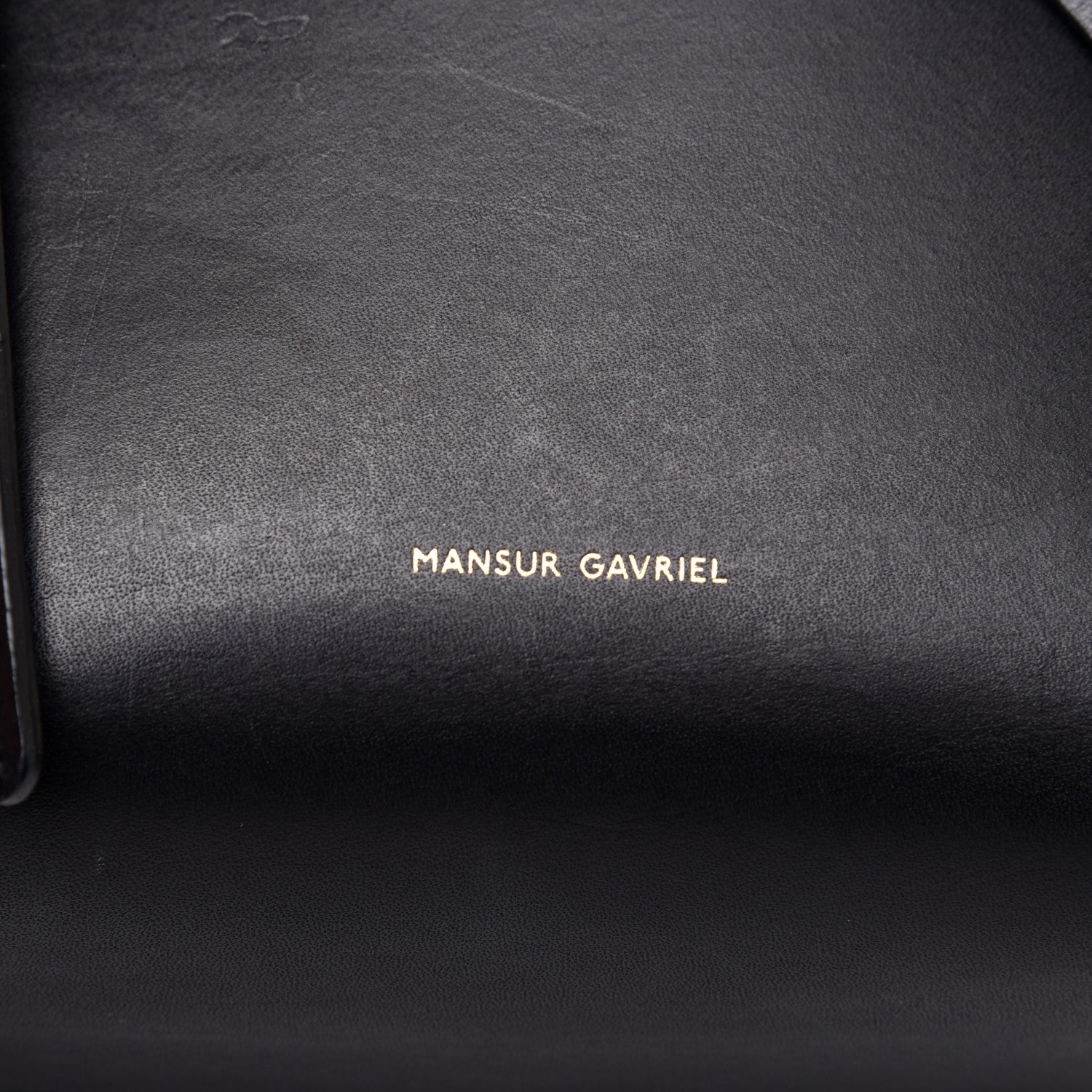 Mansur Gavriel Vegetable Tanned Calfskin Mini Bucket Bag Black Flamma 8 of 9