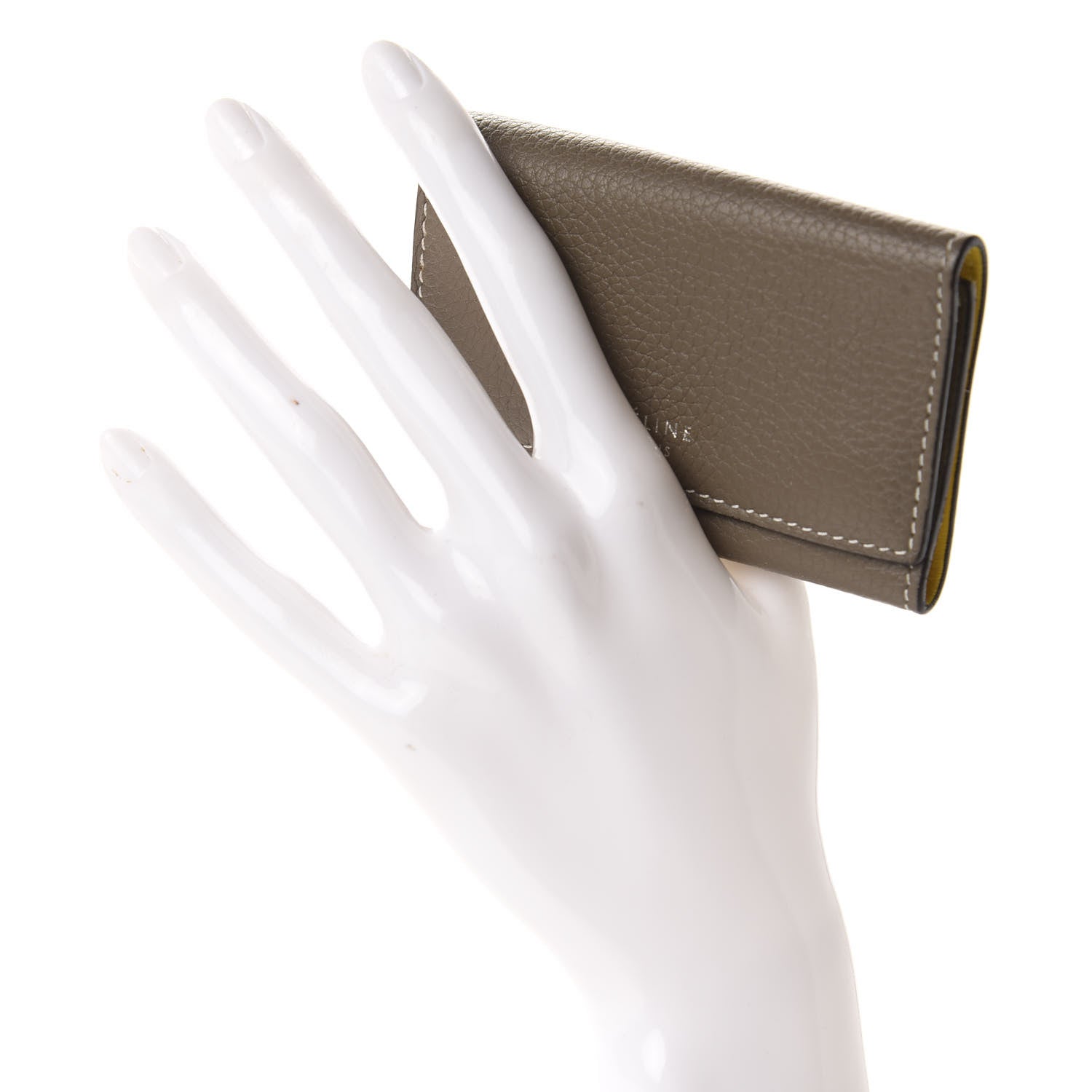 Celine Drummed Calfskin Key Case Souris 2 of 8