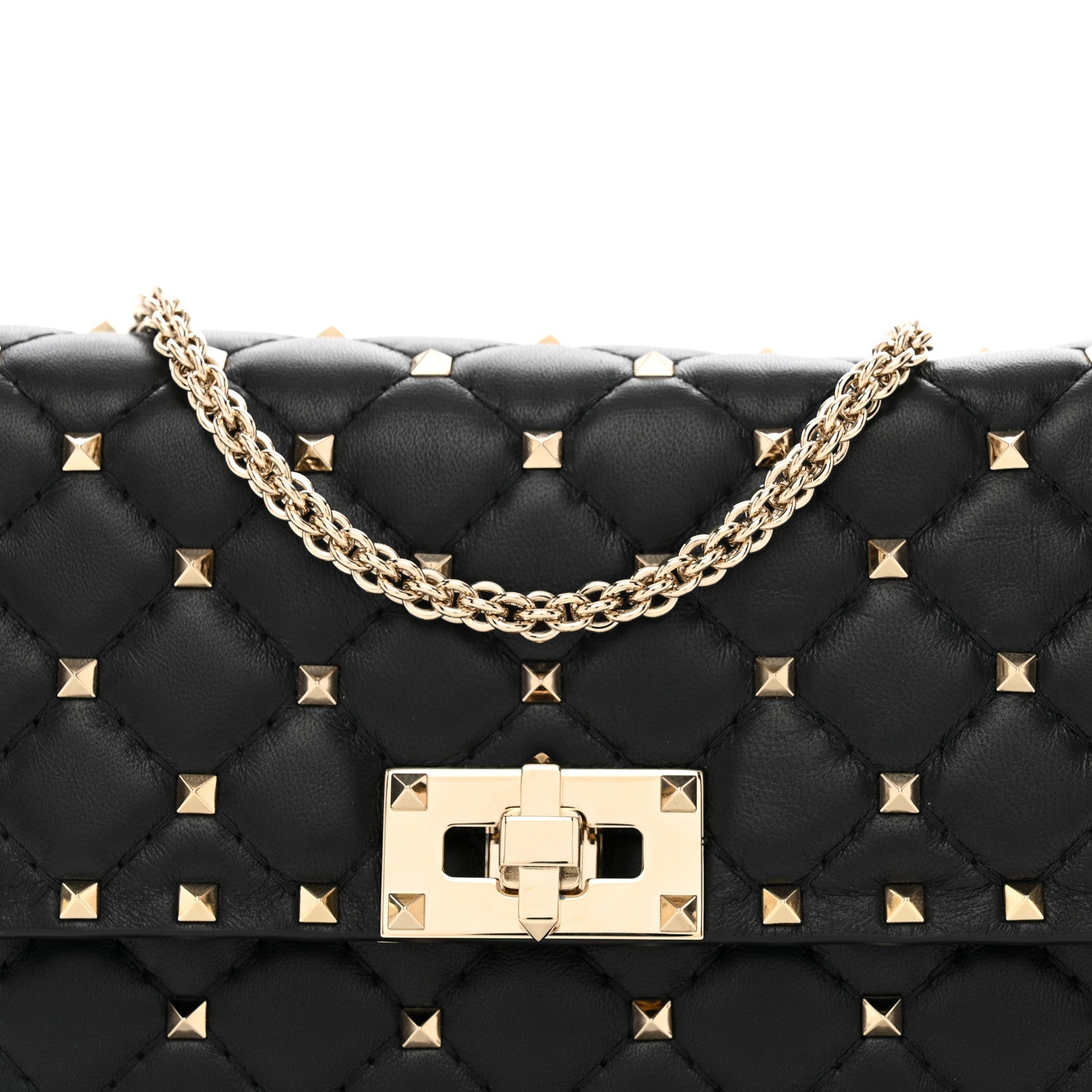Valentino Garavani Nappa Rockstud Spike Wallet on Chain Black 5 of 10