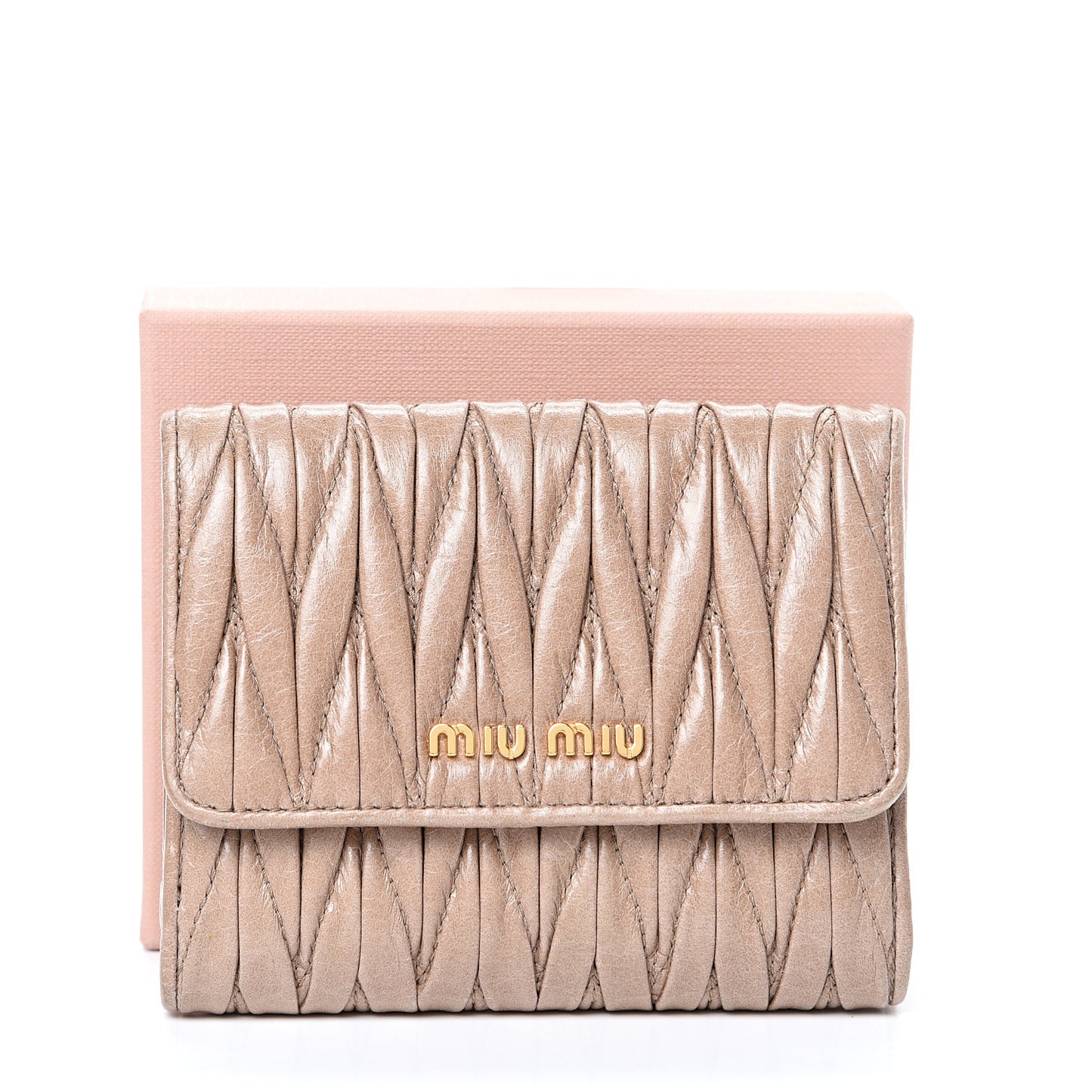Nappa Matelasse Lux Flap Wallet Cammeo