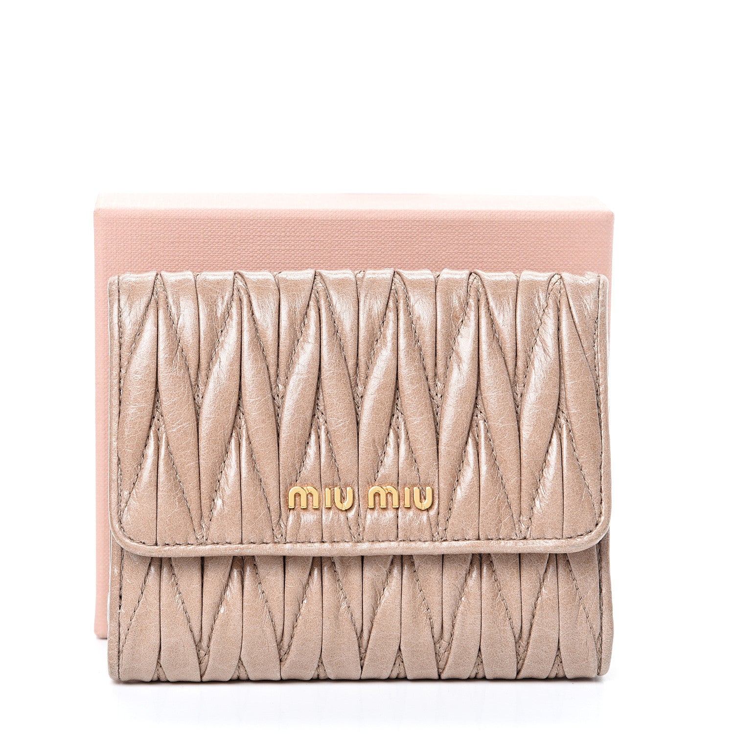 Miu Miu Nappa Matelasse Lux Flap Wallet Cammeo 14 of 14
