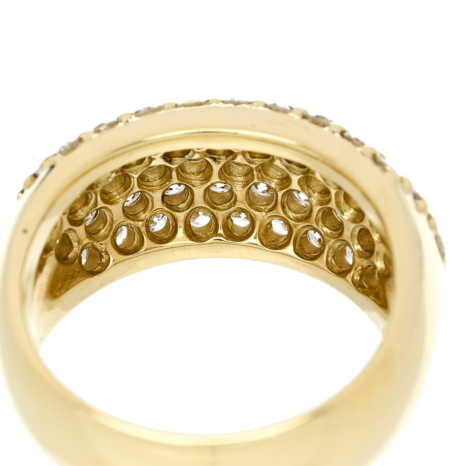 Parker & West by FASHIONPHILE 18K Yellow Gold Diamond 1.68ctw Five Row Ring 53 6.5 8 of 10