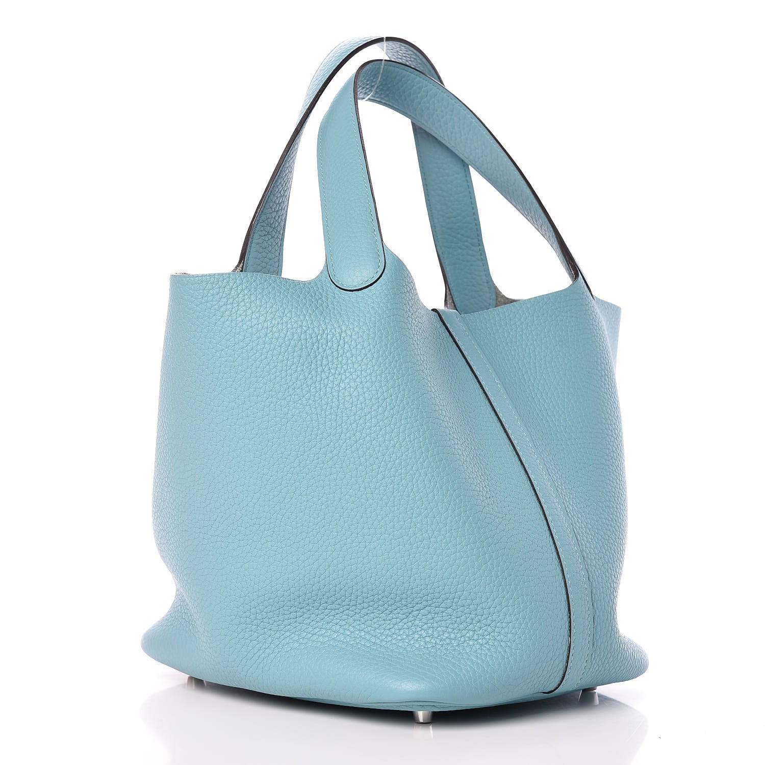 Hermes Taurillon Clemence Picotin Lock 22 MM Bleu Atoll 3 of 9