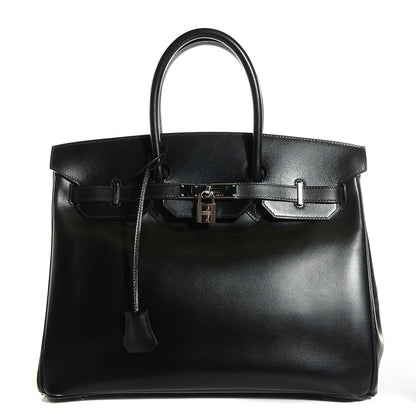Hermes Veau Box Birkin 35 Black 1 of 28