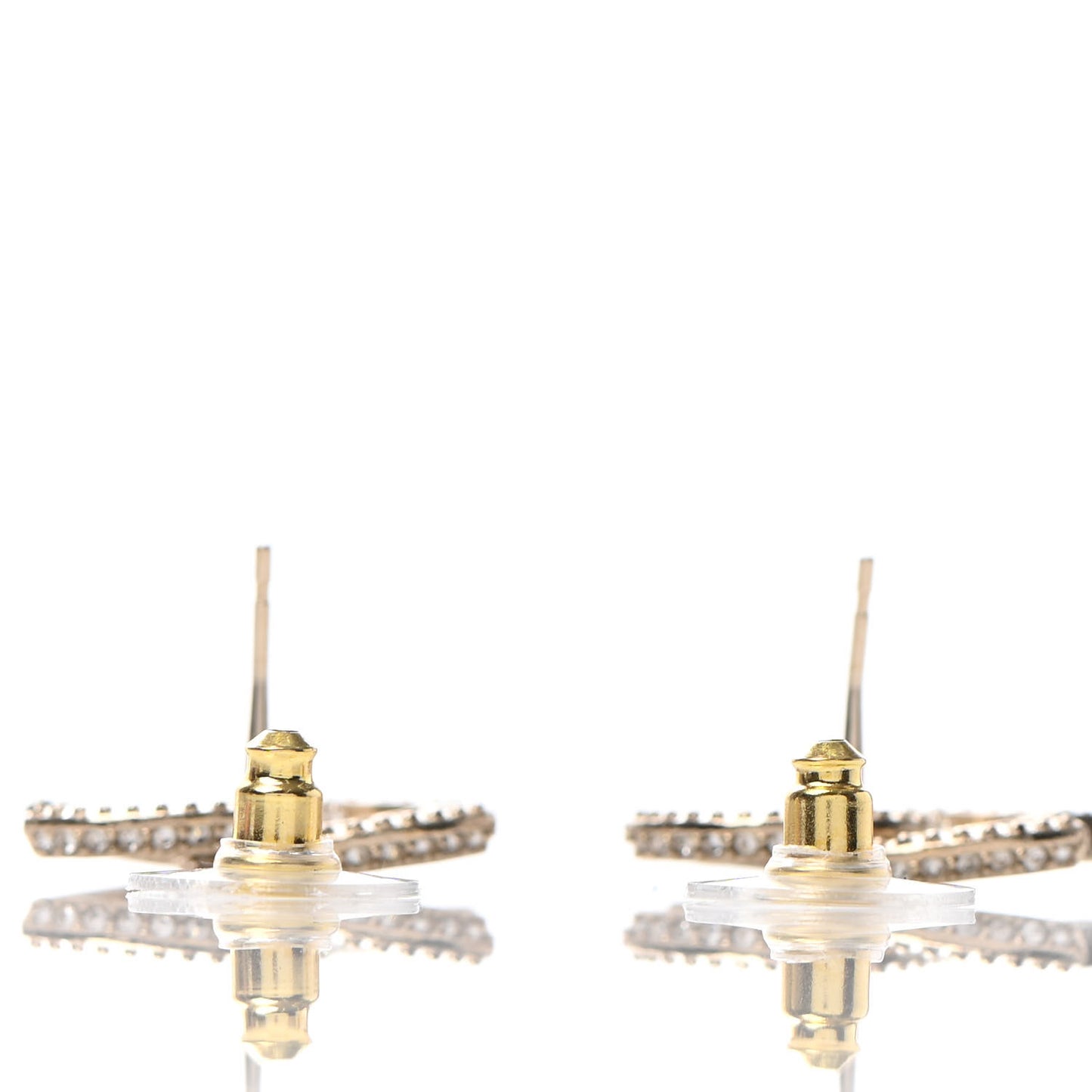 Crystal Timeless CC Earrings Light Gold