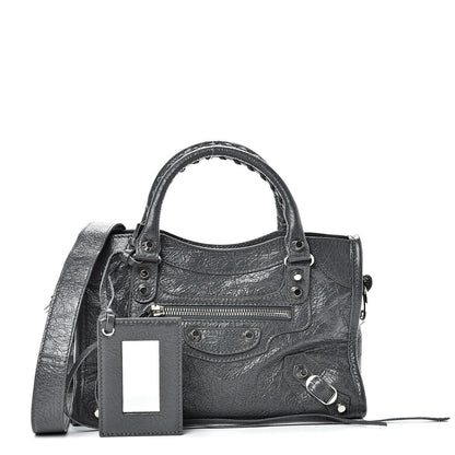 Balenciaga Agneau Classic Silver Hardware Mini City Gris Fossile 1 of 9