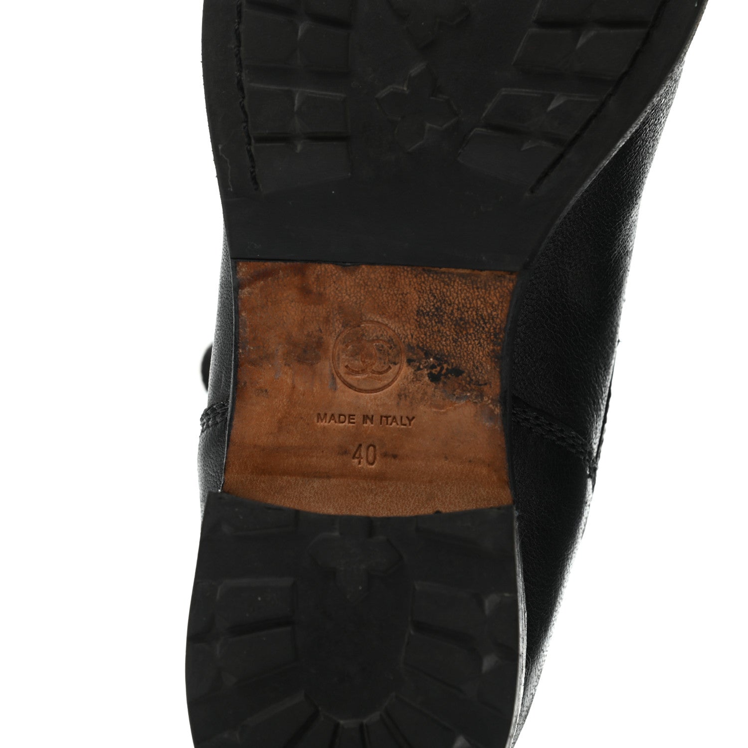 Chanel Calfskin Quilted Lace Up Combat Boots 40 Black 9 of 15