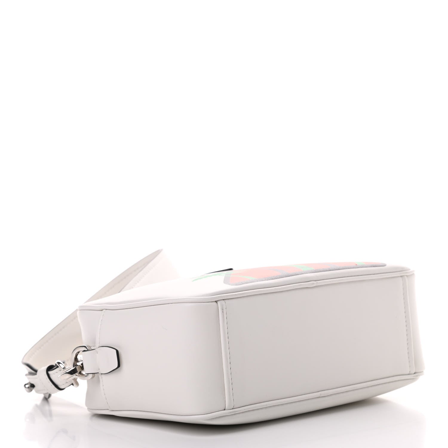 Prada City Calf Palm Tree Print Camera Bag White Papaya 4 of 11
