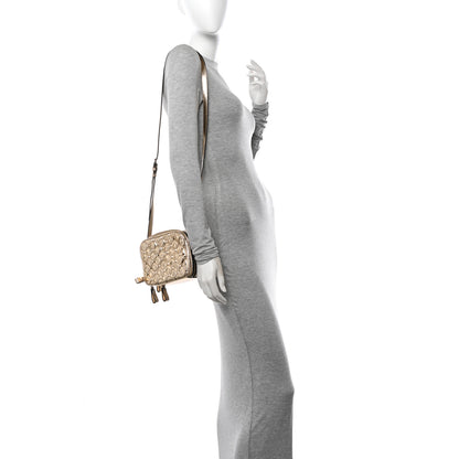 Valentino Garavani Metallic Wrinkled Lambskin Rockstud Spike Double Zip Camera Crossbody Bag Mekong 2 of 11