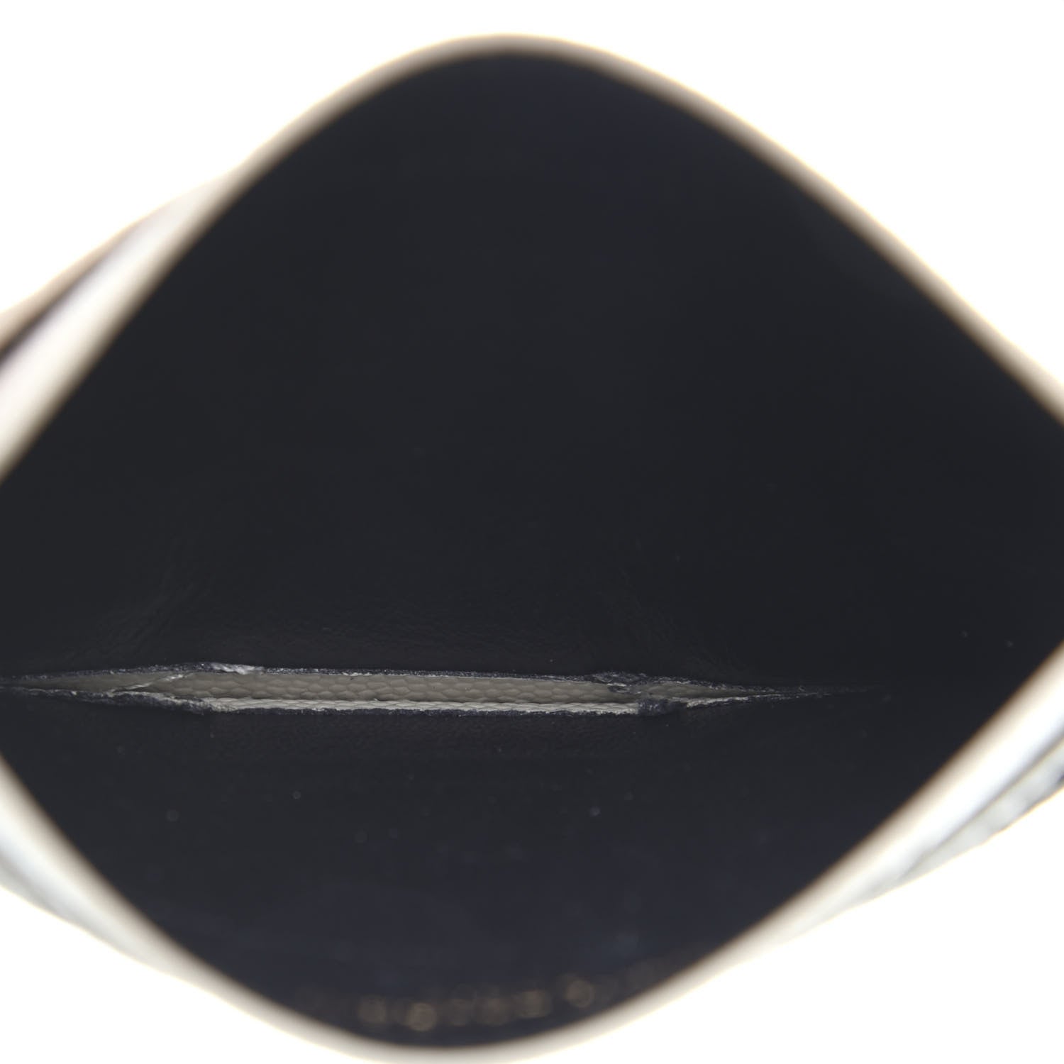 Saint Laurent Grain De Poudre Matelasse Chevron Monogram Credit Card Case Blanc Vintage 5 of 7