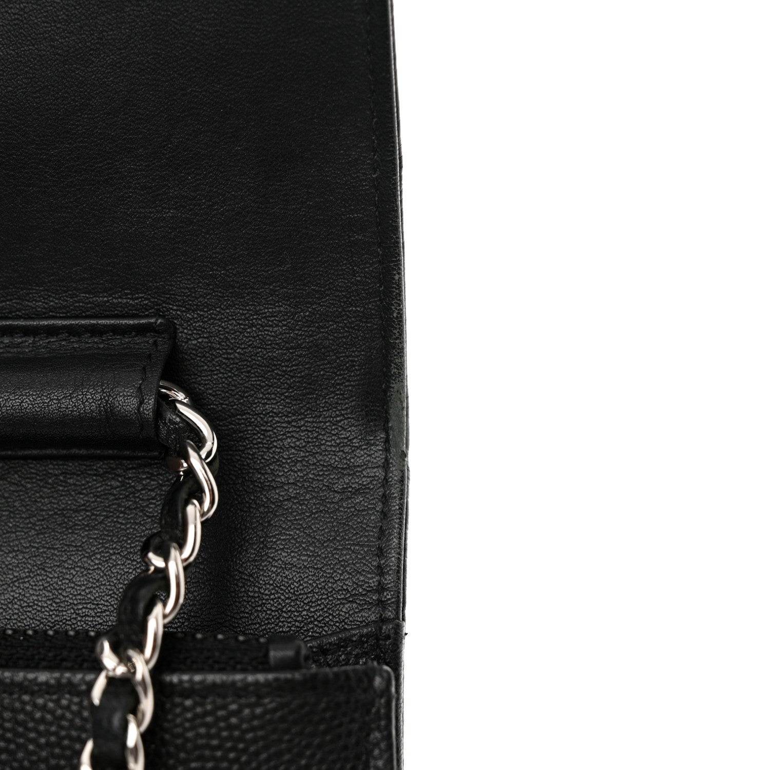 Chanel Caviar Sevruga Wallet on Chain WOC Black 14 of 15