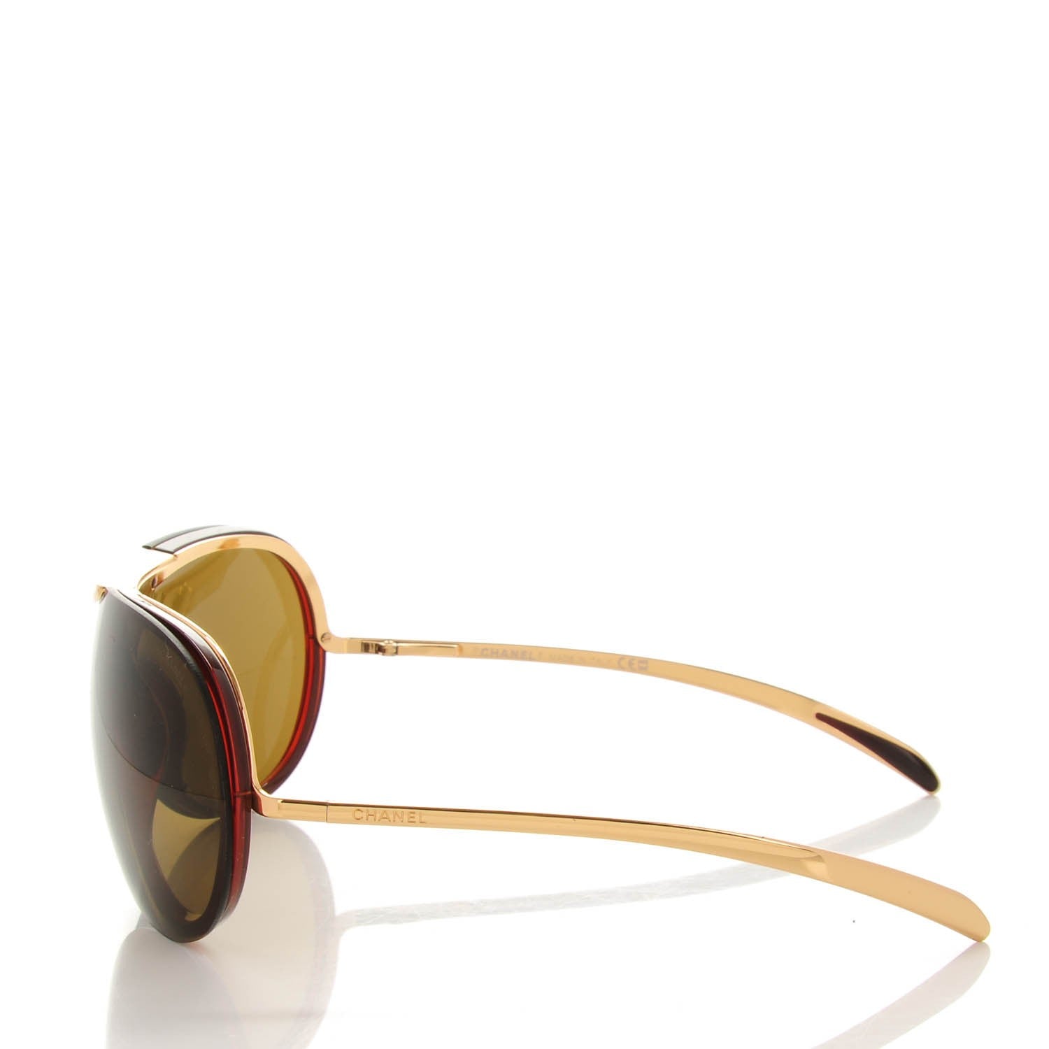 Chanel Aviator Sunglasses 6006 Gold Brown 2 of 5