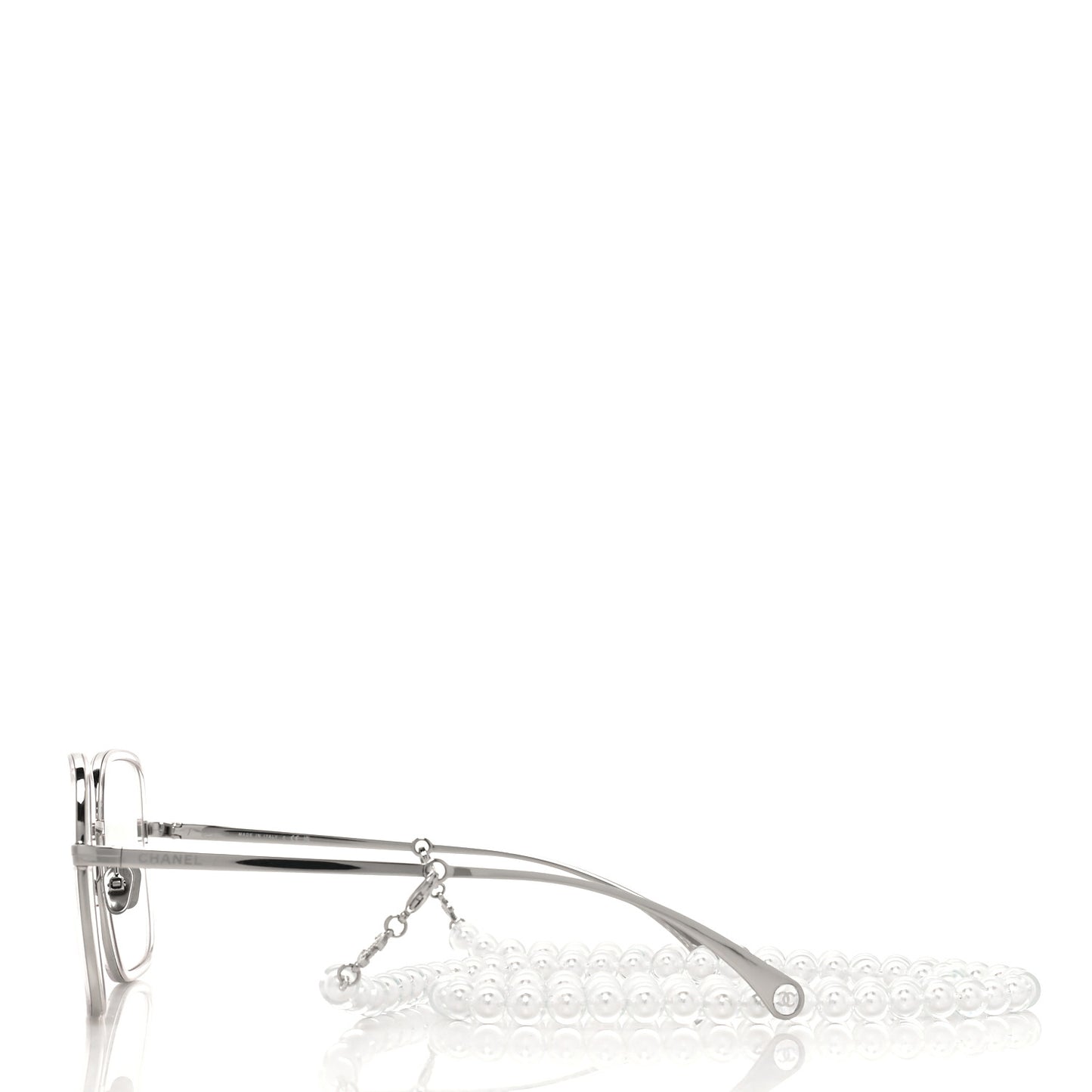 Metal Removable Pearl Chain Square Eyeglasses 2195-S Silver
