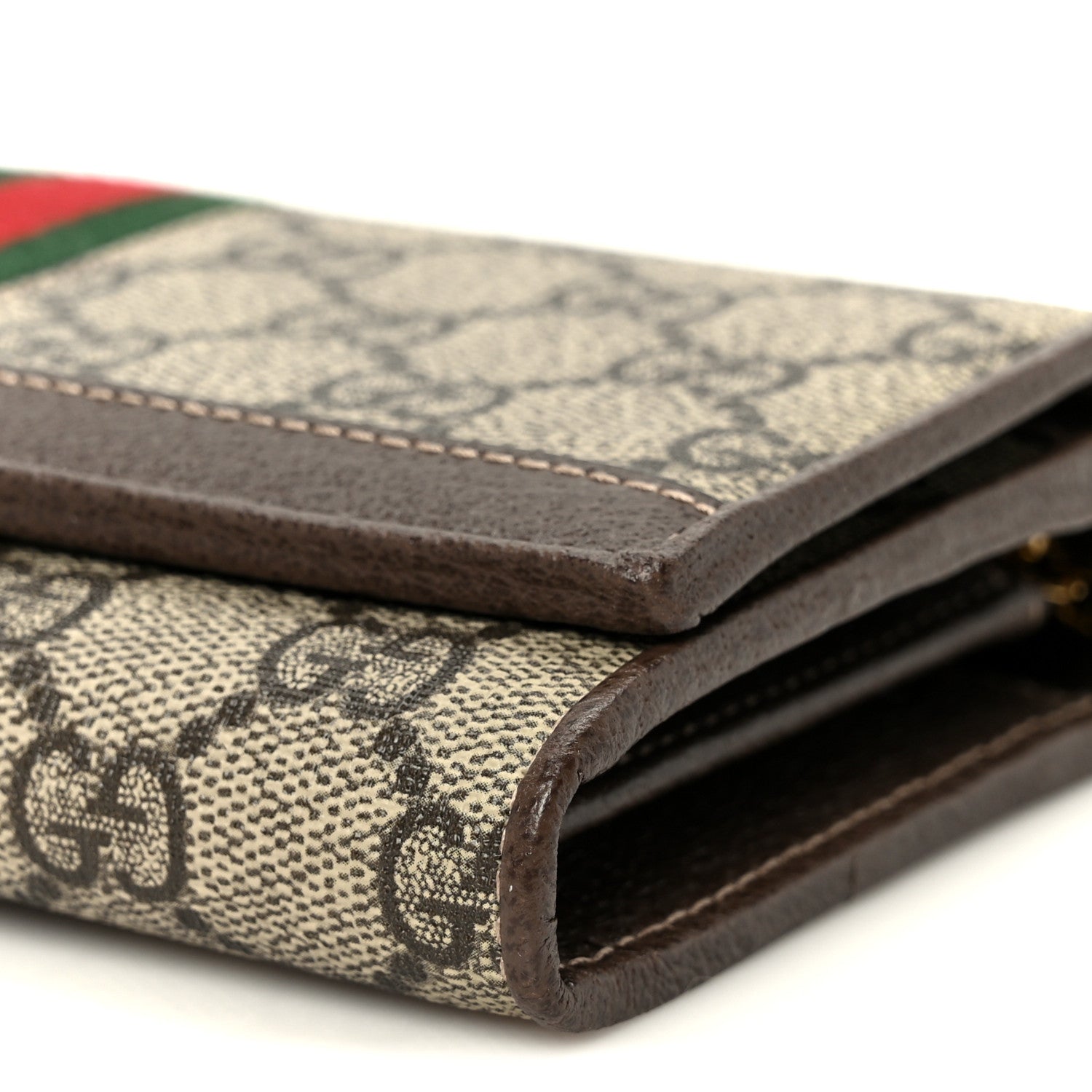Gucci GG Supreme Monogram Web Ophidia Wallet On Chain Brown 10 of 11